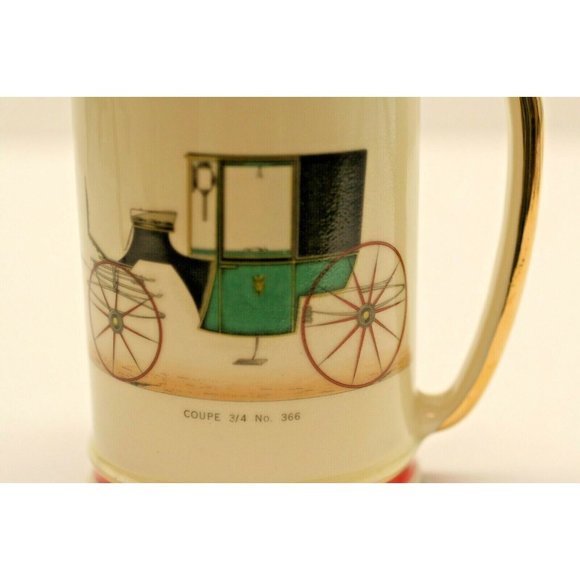 Vintage Hyalyn 620 Ceramic Stein Mug Coupe 3/4 No. 366 Auto Gold Tone Handle Rim - Picture 7 of 12